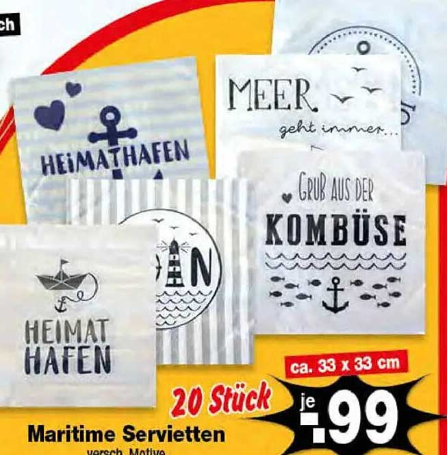 Maritime Servietten - 20 Stück