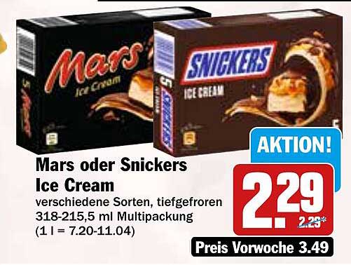 Mars oder Snickers Ice Cream - Vielfalt für den Sommer