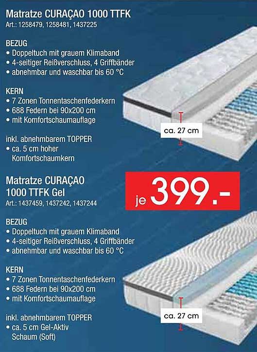 Matratze CURAÇAO 1000 TTFK