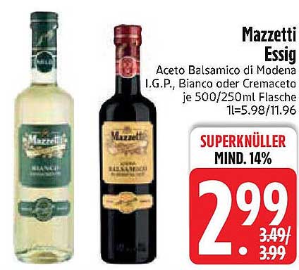 Mazzetti Essig - Aceto Balsamico di Modena I.G.P. oder Crema di Balsamico
