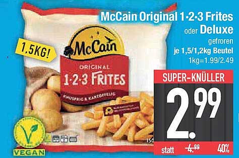 McCain Original 1-2-3 Frites oder Deluxe, 1,5 kg