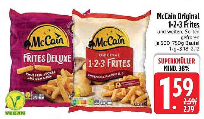 McCain Original 1-2-3 Frites und weitere Sorten gefroren