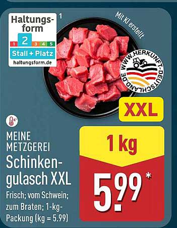 Meine Metzgerei Schinkengulasch XXL - 1 kg