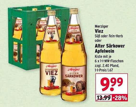 Merziger Vieze Süß oder Fein-Herb oder Alter Särkower Apfelwein