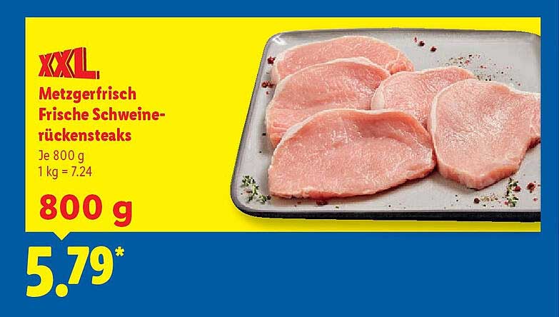Metzgerfrisch Frische Schweinerückensteaks 800 g