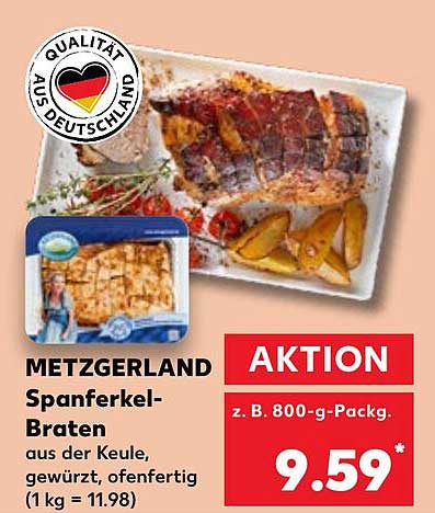 METZGERLAND Spanferkel-Braten aus der Keule, gewürzt, ofenfertig
