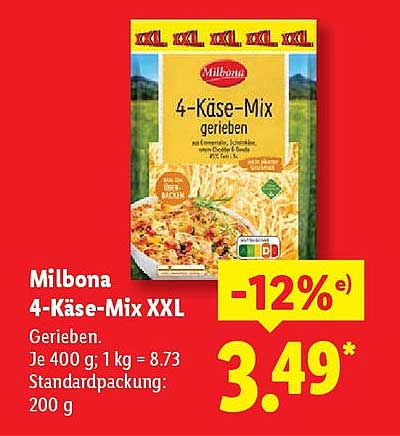 Milbona 4-Käse-Mix XXL