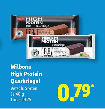 Milbona High Protein Quarkriegel