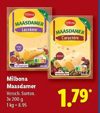 Milbona Maasdamer Käse 200g - Verschiedene Sorten