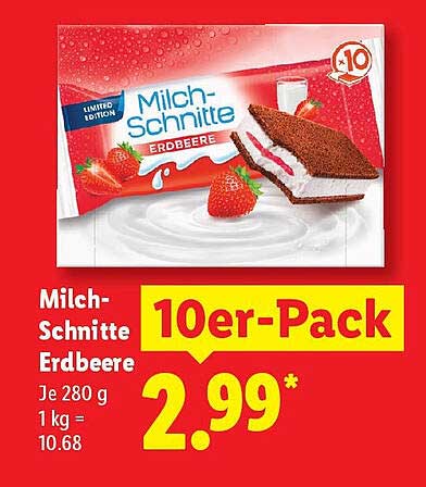Milch-Schnitte Erdbeere 10er-Pack