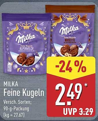 MILKA Feine Kugeln - Verschiedene Sorten, 90-g-Packung