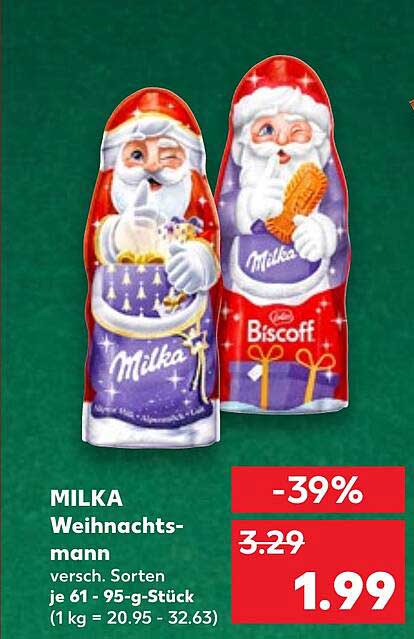 MILKA Weihnachtsmann - Verschiedene Sorten 61-95 g-Stück