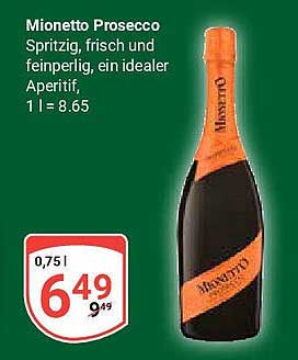 Mionetto Prosecco 0,75 l – Spritzig, frisch und feinperlig