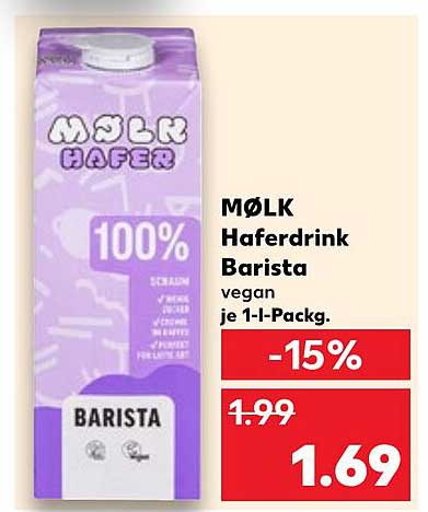 MØLK Haferdrink Barista 1L - Vegan