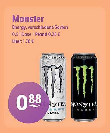 Monster Energy, verschiedene Sorten – 0,5 l Dose