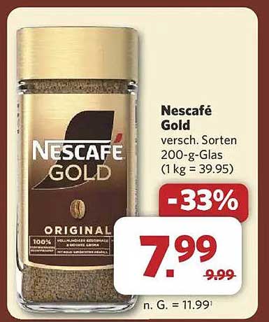 Nescafé Gold 200 g - jetzt zum Sonderpreis!