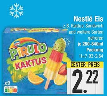 Nestlé Eis z.B. Kaktus, Sandwich und weitere Sorten gefroren 280-840ml