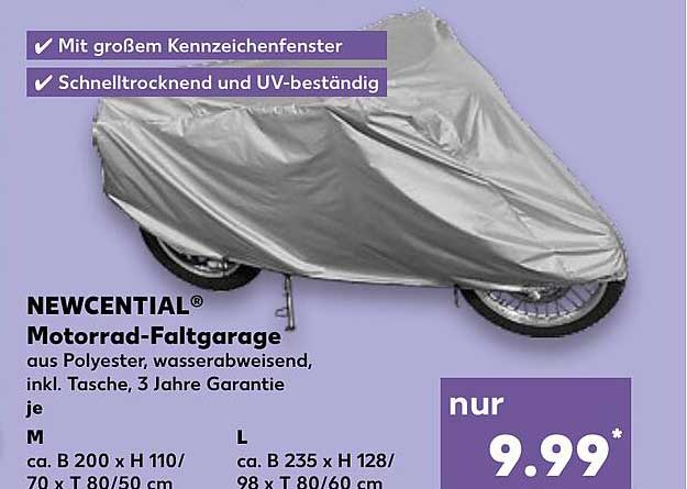 NEWCENTIAL® Motorrad-Faltgarage