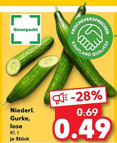 Niedr. Gurke, lose Kl. I je Stück