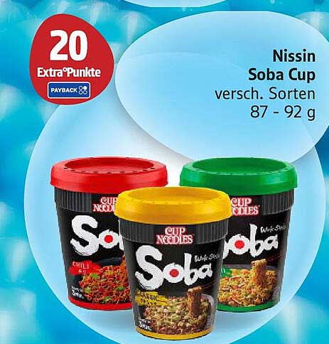 Nissin Soba Cup - Verschiedene Sorten (87 - 92 g)