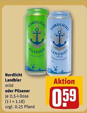 Nordlicht Landbier mild oder Pilsener je 0,5-l-Dose