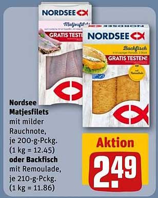 Nordsee Matjesfilets oder Backfisch - Aktion
