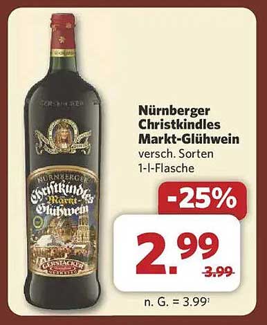 Nürnberger Christkindles Markt-Glühwein 1-l-Flasche