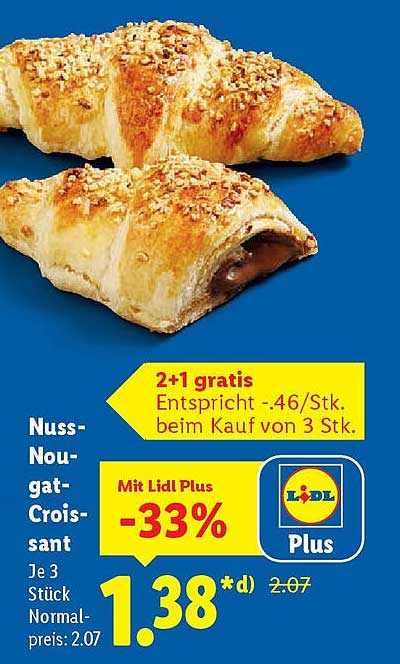 Nuss-Nougat-Croissant - 2+1 gratis