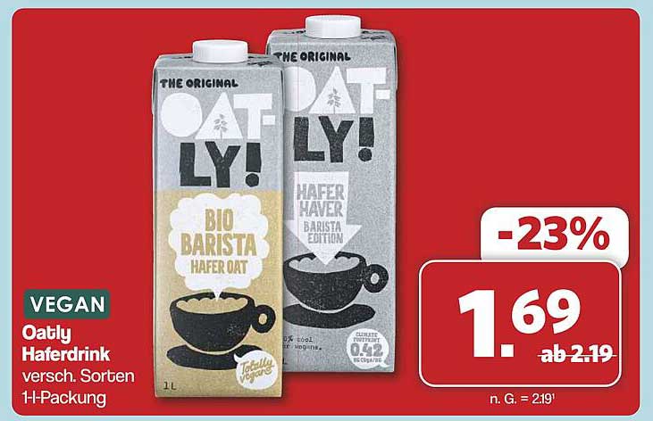 Oatly Haferdrink verschiedene Sorten 1-L-Packung