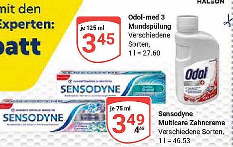 Odol-med 3 Mundspülung und Sensodyne Multicare Zahncreme - Ideal für Ihre Zahnpflege