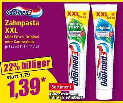 Odolmed 3 Zahnpasta XXL - Minz Frisch oder Original