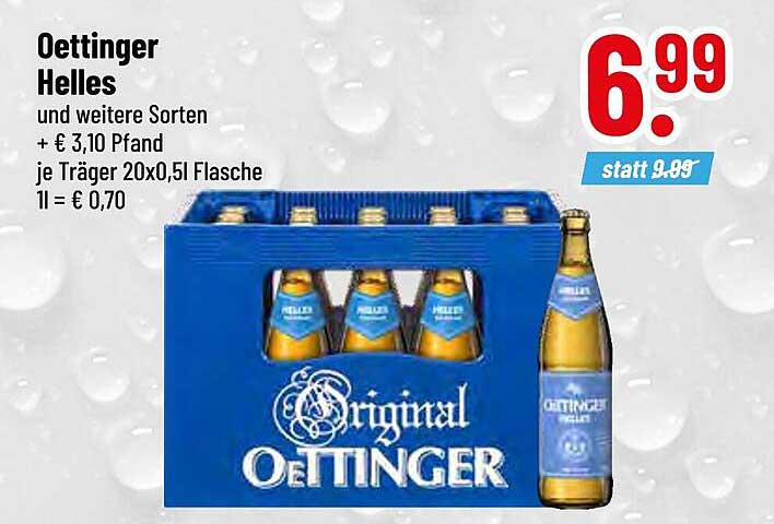 Oettinger Helles 20x0,5L - Erfrischender Genuss in der Flasche