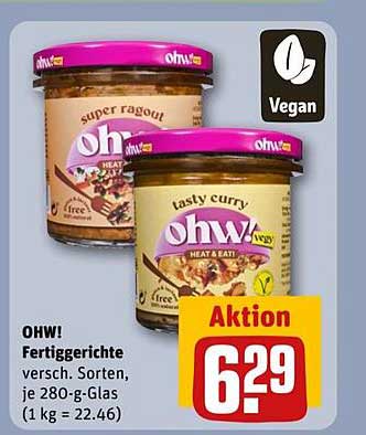 OHW! Fertiggerichte – Vegane Vielfalt in zwei köstlichen Sorten