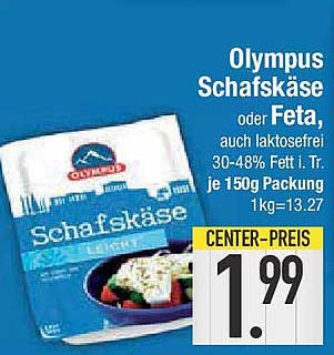 Olympus Schafskäse oder Feta, auch laktosefrei, je 150g Packung