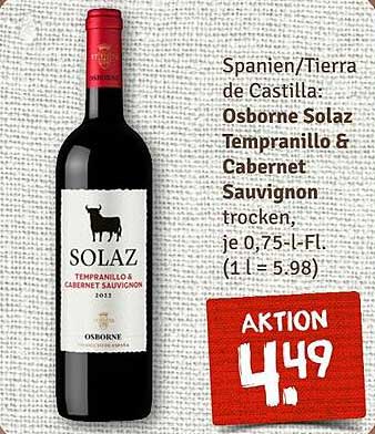Osborne Solaz Tempranillo & Cabernet Sauvignon trocken, je 0,75 l
