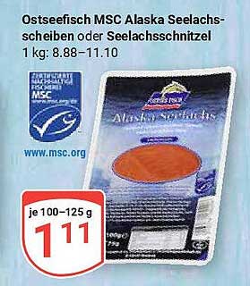 Ostseeisch MSC Alaska Seelachs-Scheiben oder Seelachs-Schnitzel 1 kg