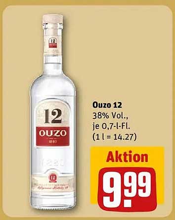 Ouzo 12, 38% Vol., je 0,7-l-Fl.