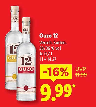 Ouzo 12 - Verschiedene Sorten (0,7 L)
