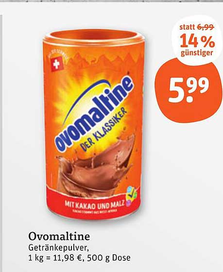 Ovomaltine Getränkepulver, 500 g Dose