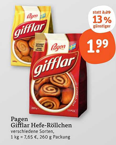 Pagen Gifflar Hefe-Röllchen 260 g