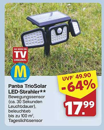 Panta TrioSolar LED-Strahler mit Bewegungs- und Tageslichtsensor