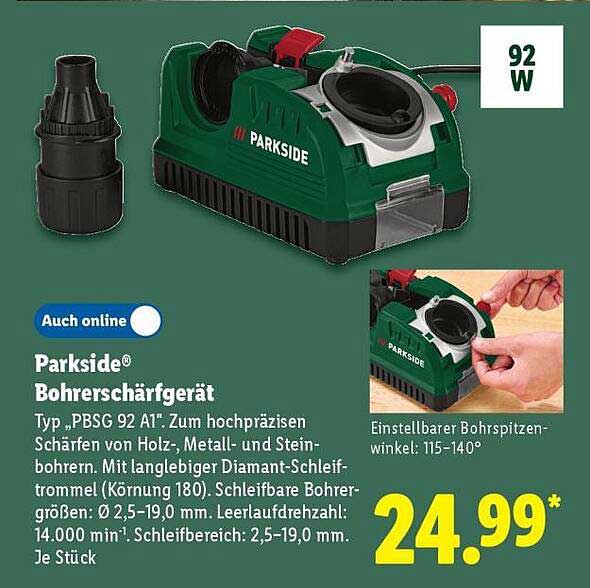 Parkside® Bohrerschärfgerät Typ PBSG 92 A1