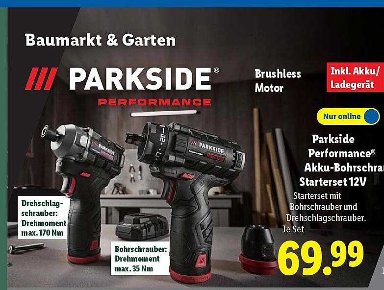 Parkside Performance® Akku-Bohrschrauber Starterset 12V