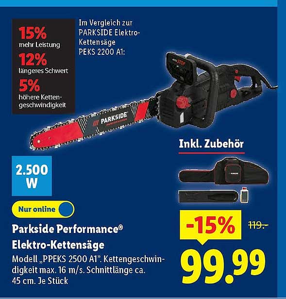 Parkside Performance® Elektro-Kettensäge Modelle „PPEKS 2500 A1“
