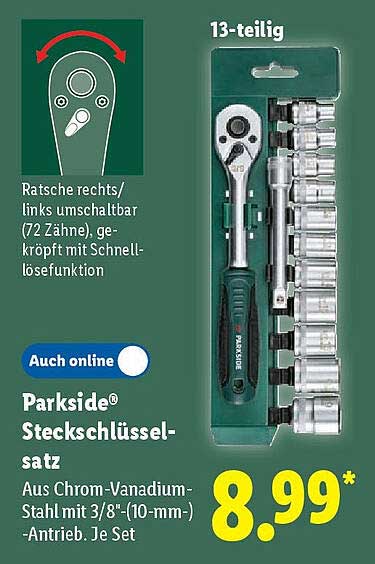 Parkside® Steckschlüsselsatz 13-teilig