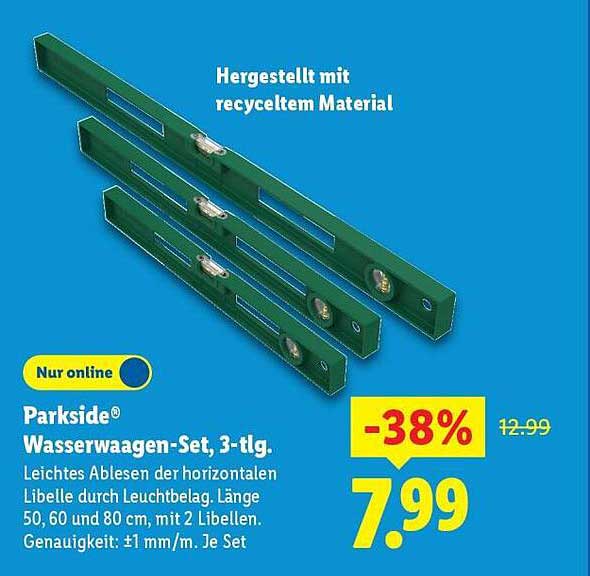 Parkside® Wasserwaagen-Set, 3-tlg.