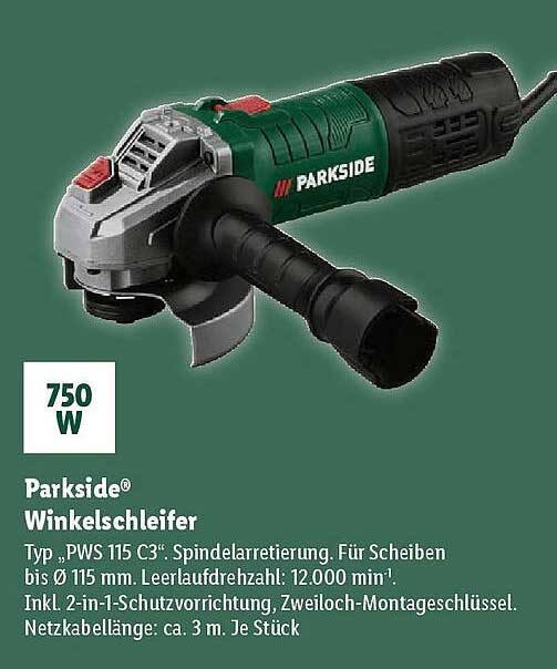 Parkside® Winkelschleifer PWS 115 C3 - 750 W