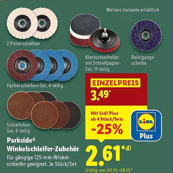 Parkside® Winkelschleifer-Zubehör 6-teilig