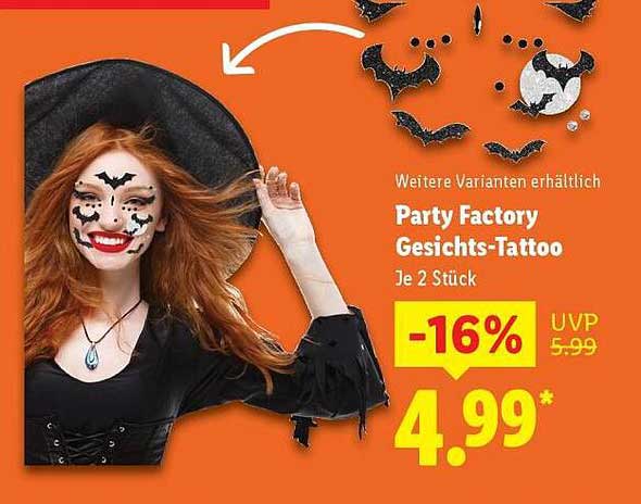 Party Factory Gesichts-Tattoo - Je 2 Stück