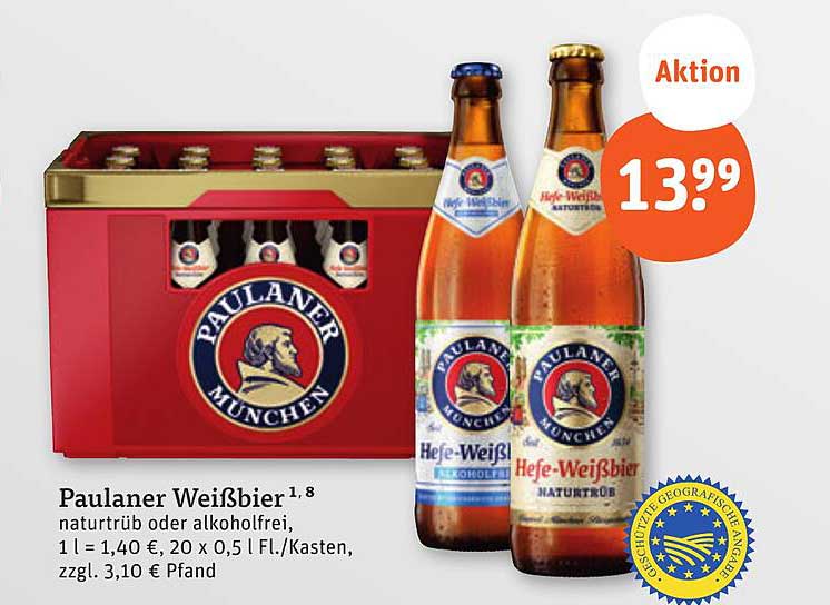 Paulaner Weißbier 1,8 naturtrüb oder alkoholfrei